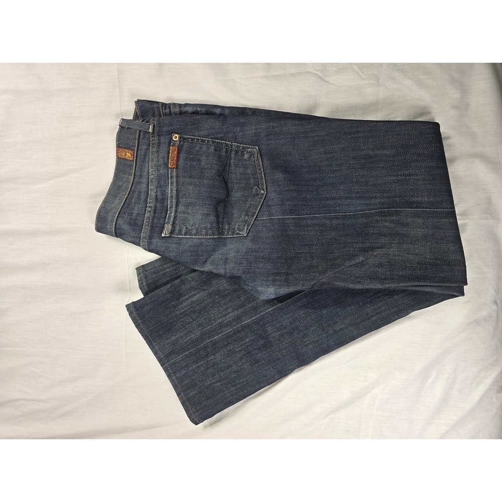 7 For All Mankind Bootcut Jeans Womens 32 Blue Med Wash Low Rise Stretch 32x33